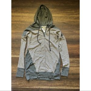 Grey Striped Hoodie
